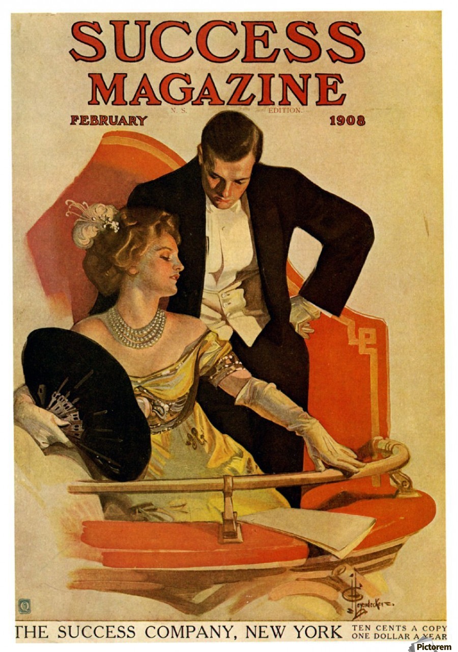 Success Magazine Cover February 1908 by VINTAGE POSTER Wall Art